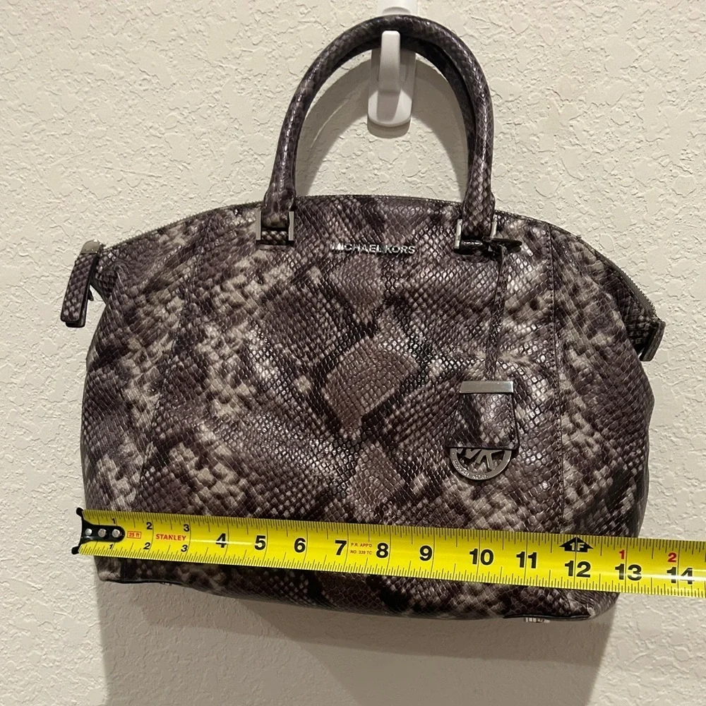 Michael Kors Riley Python Embossed Leather Satchel Shoulder Bag Tote